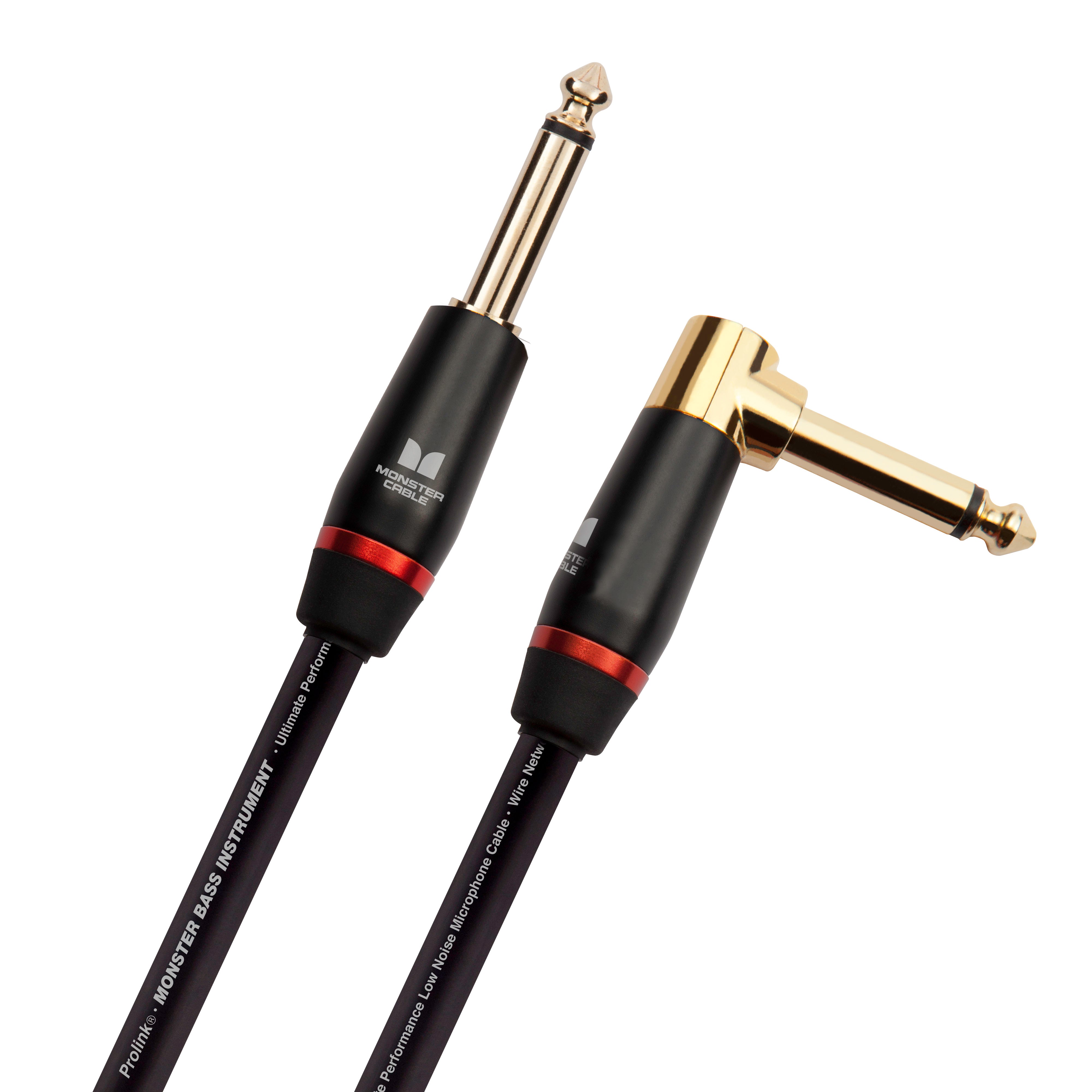 Monster MBASS2-21AWW Prolink Monster Bass 1/4" Instrument Cable. 21 ft - Right Angle to Straight