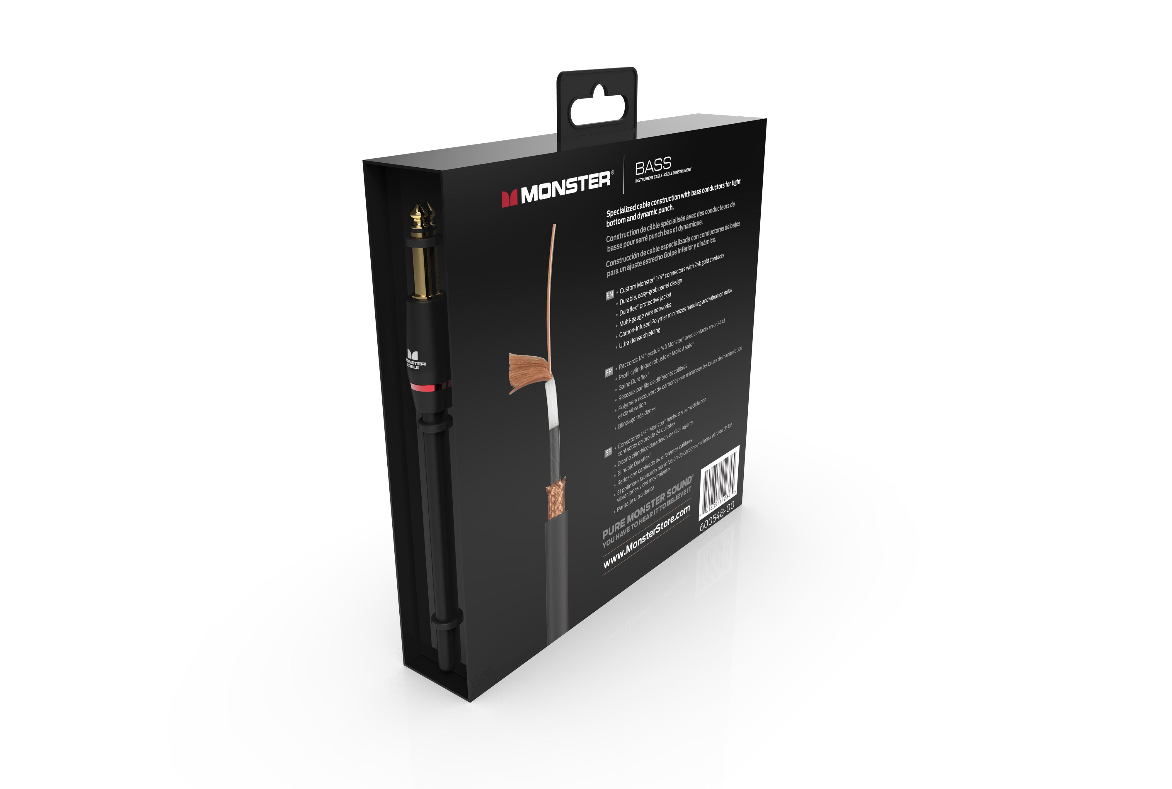 Monster MBASS2-21AWW Prolink Monster Bass 1/4" Instrument Cable. 21 ft - Right Angle to Straight