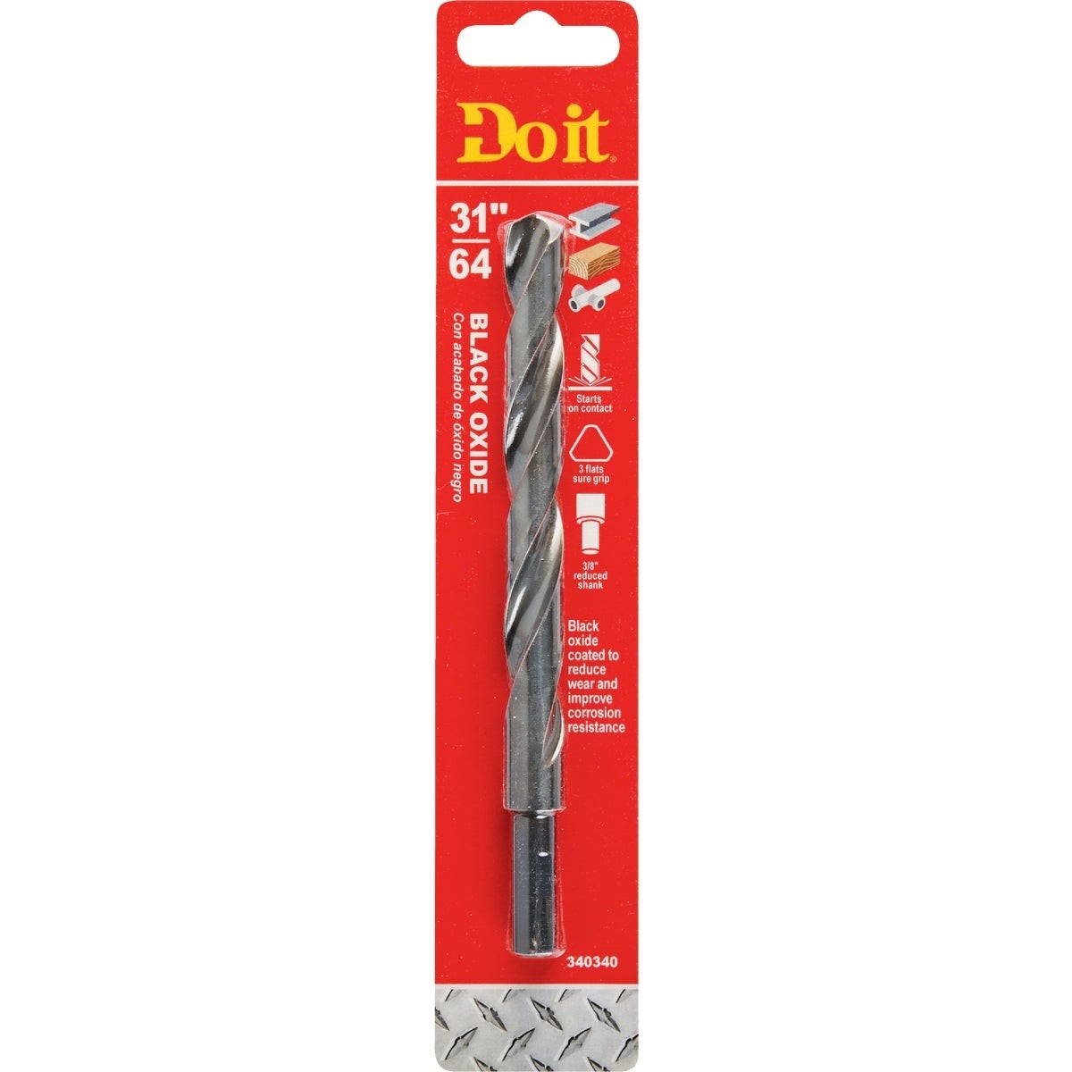 31/64 In. Black Oxide Drill Bit