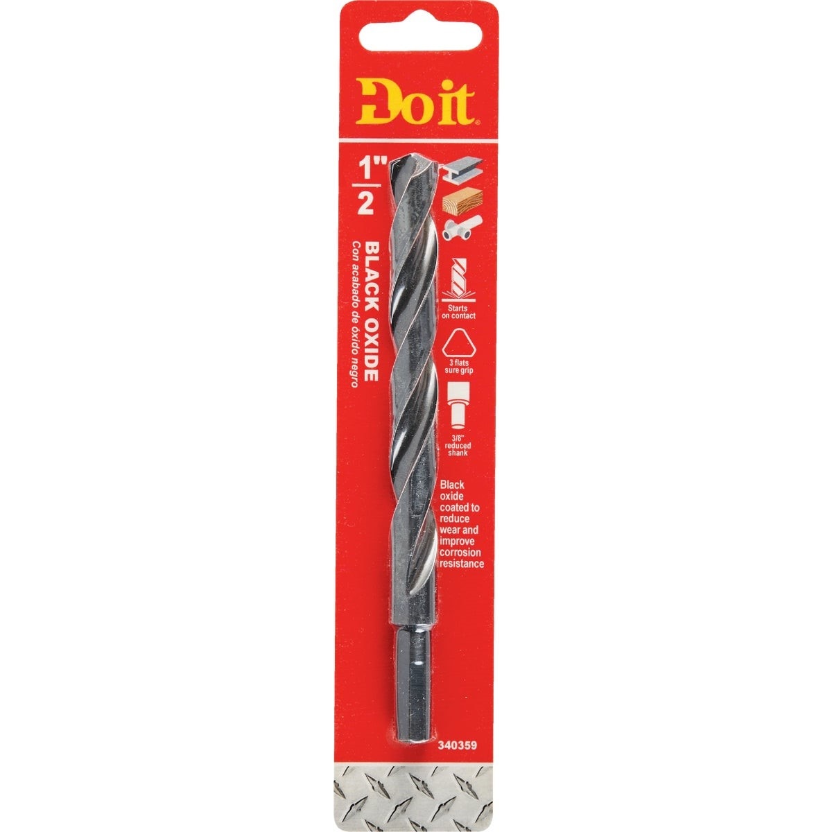 1/2 In. Black Oxide Drill Bit
