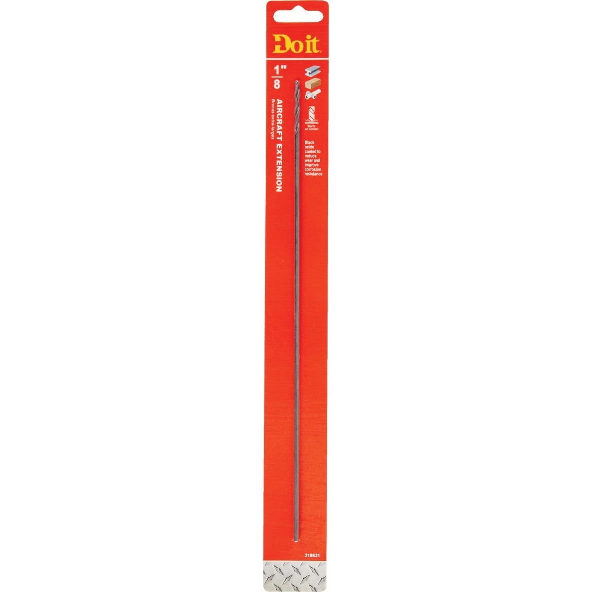 1/8 In. x 12 In. Black Oxide Extended Length Drill Bit