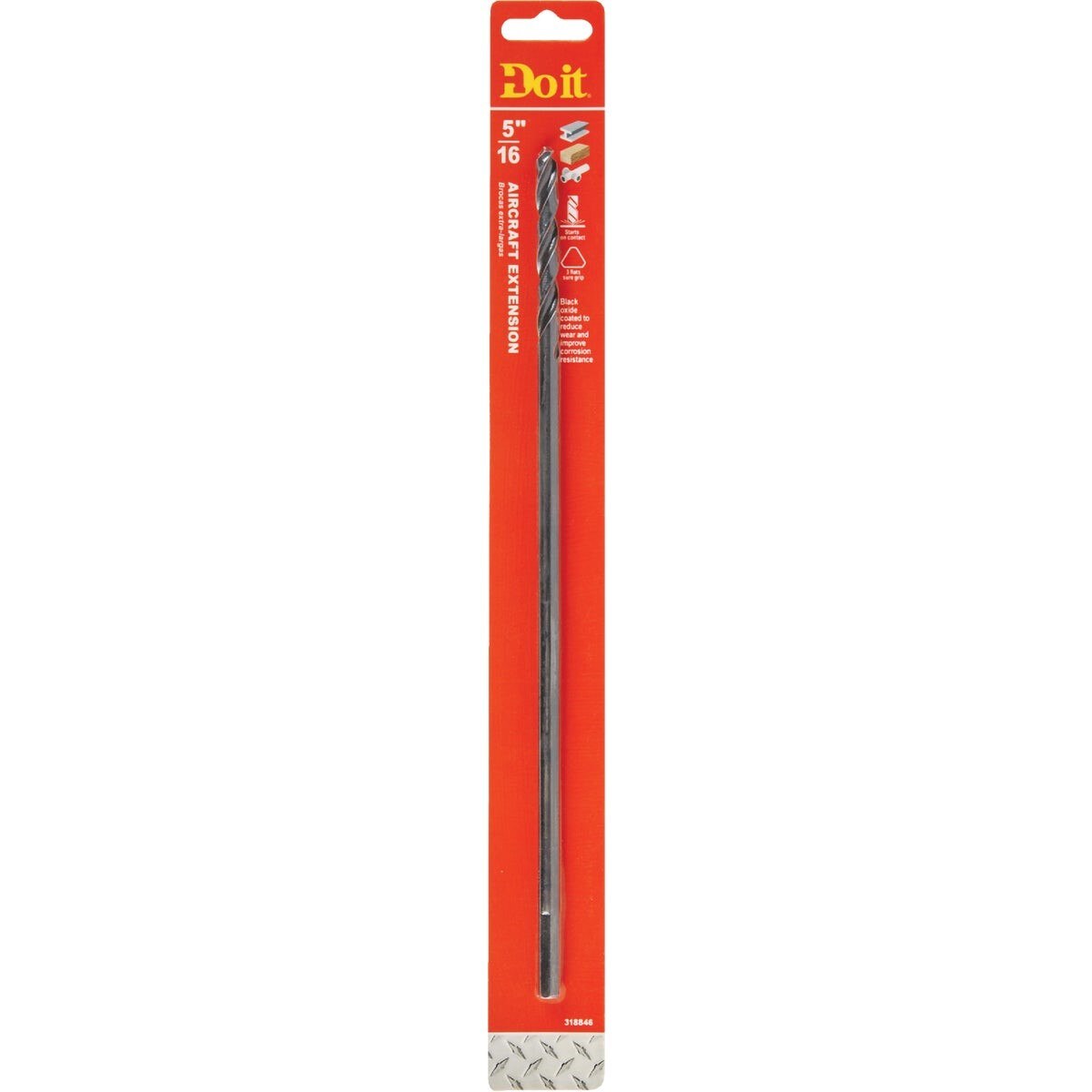 5/16 In. x 12 In. Black Oxide Extended Length Drill Bit
