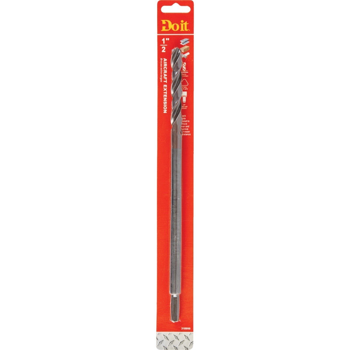1/2 In. x 12 In. Black Oxide Extended Length Drill Bit