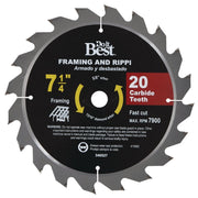7-1/4 In. 20-Tooth Framing & Ripping Circular Saw Blade