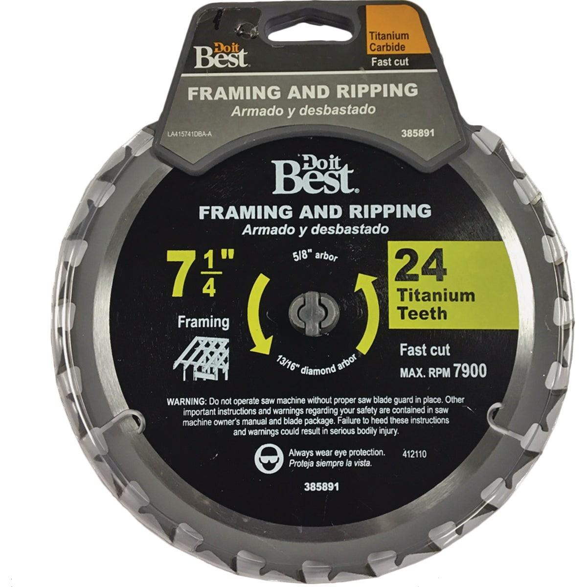 Professional 7-1/4 In. 24-Tooth Framing & Ripping Circular Saw Blade