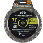 Professional 7-1/4 In. 24-Tooth Framing & Ripping Circular Saw Blade