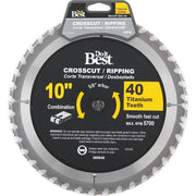 Professional 10 In. 40-Tooth Crosscut/Ripping Circular Saw Blade