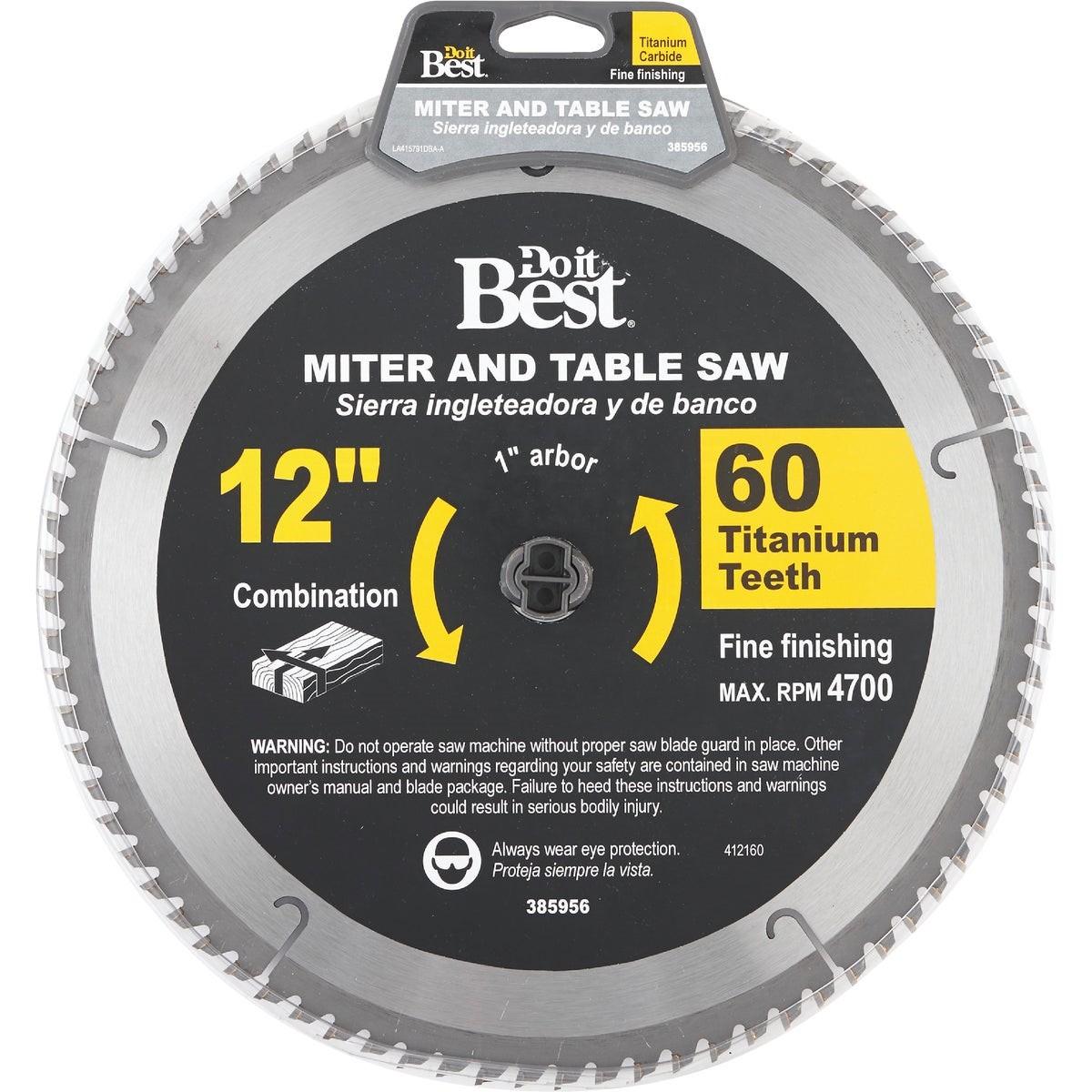 Professional 12 In. 60-Tooth Fine Crosscut/Plywood Circular Saw Blade