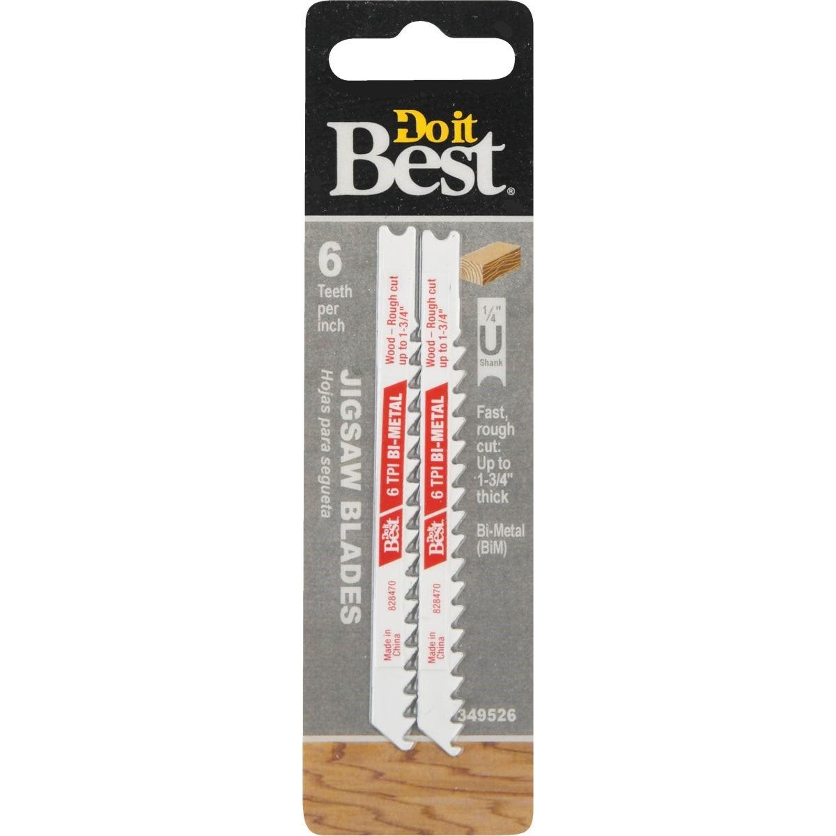 U-Shank 3-5/8 In. x 6 TPI Bi-Metal Jig Saw Blade, Wood 1-3/4 In. Thick (2-Pack)