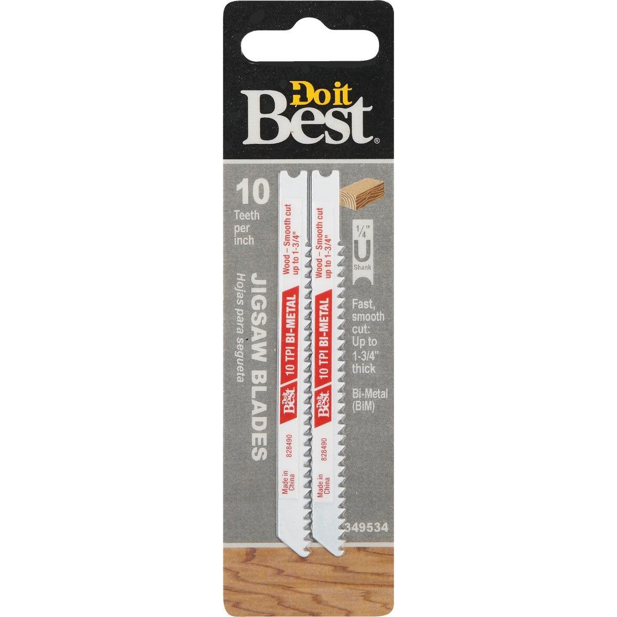 U-Shank 3-5/8 In. x 10 TPI Bi-Metal Jig Saw Blade, Wood 1-3/4 In. Thick (2-Pack)
