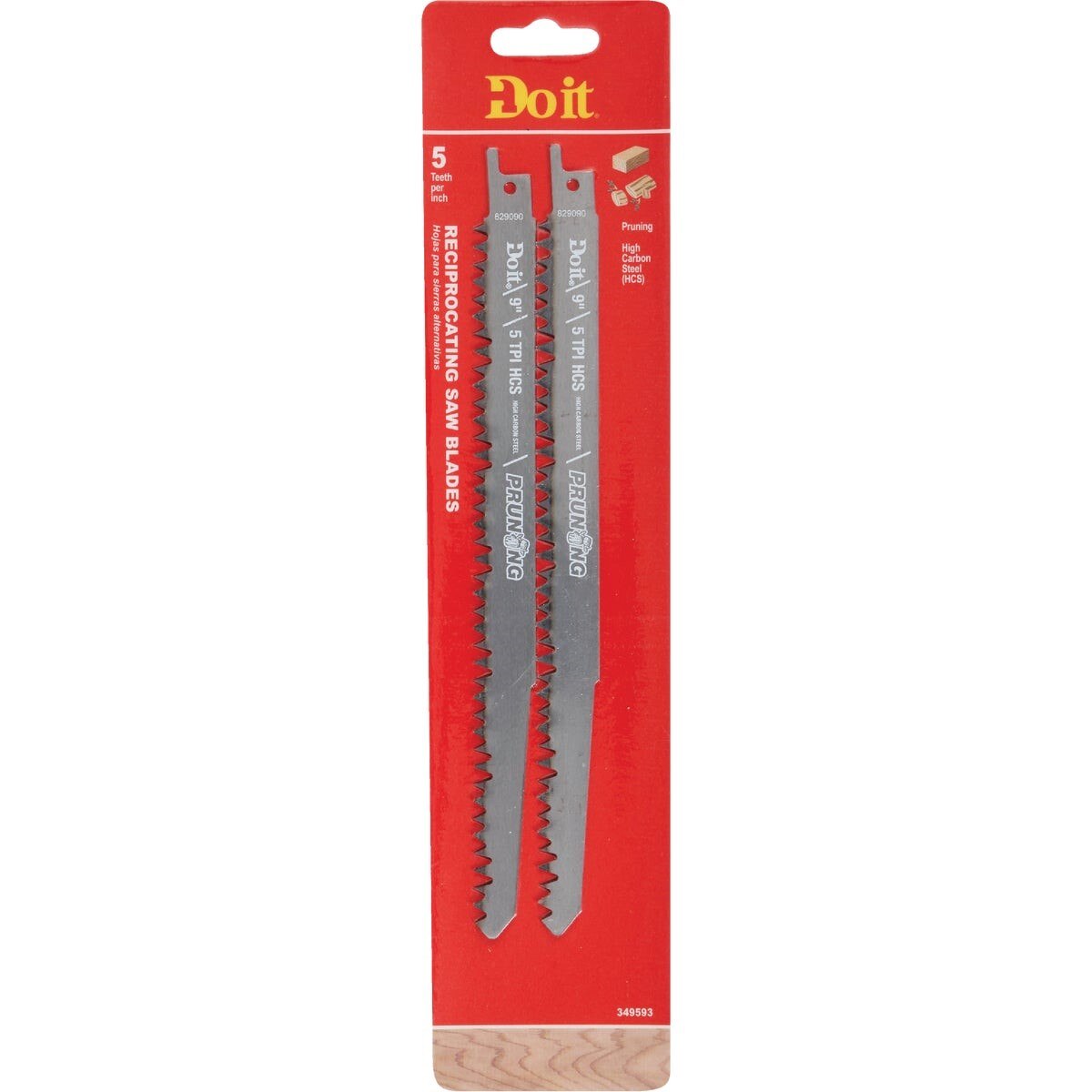 Carbon Steel 9 In. 5 TPI Pruning Reciprocating Saw Blade (2-Pack)