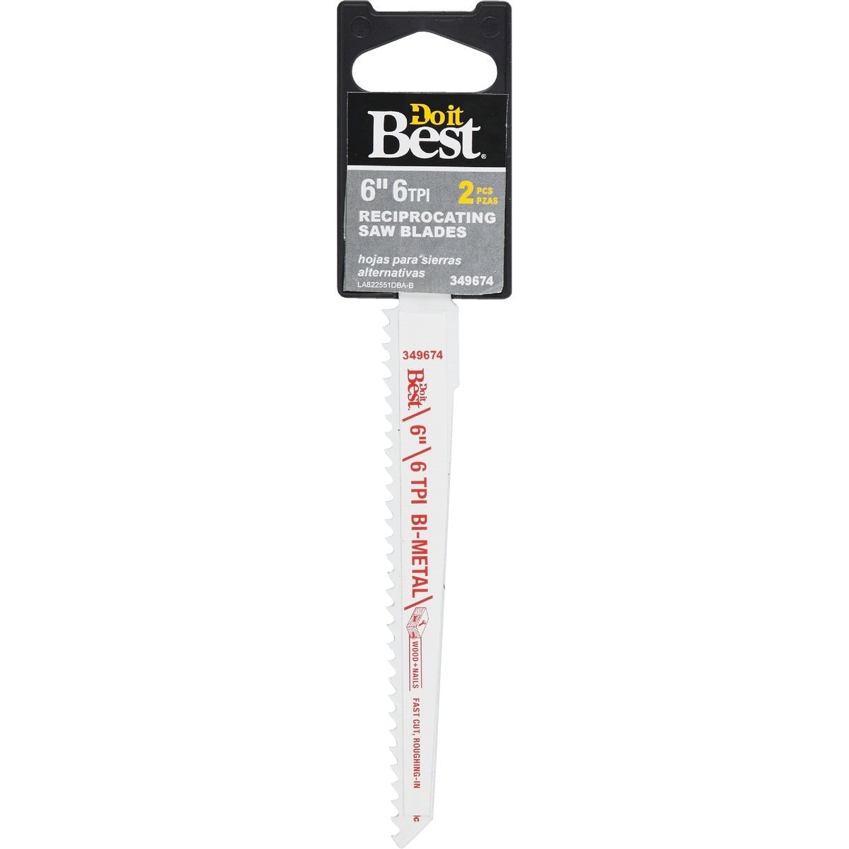 Bi-Metal 6 In. 6 TPI Wood w/Nails Reciprocating Saw Blade (2-Pack)