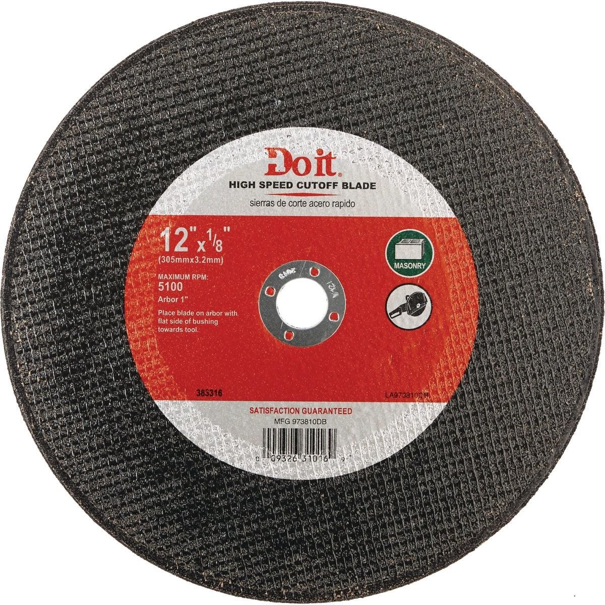 Type 1 12 In. x 1/8 In. x 1 In. Masonry Cut-Off Wheel