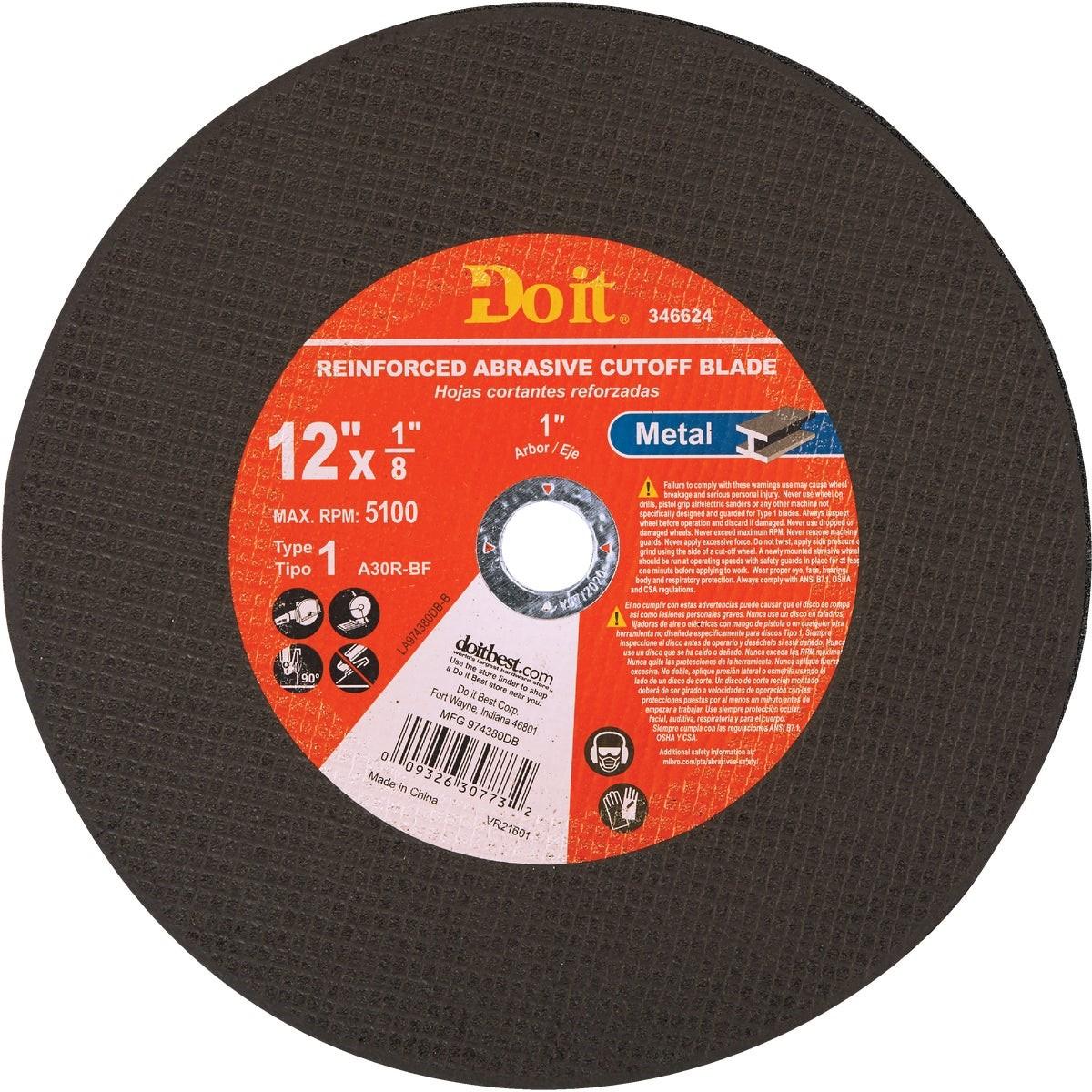 Type 1 12 In. x 1/8 In. x 1 In. Metal Cut-Off Wheel