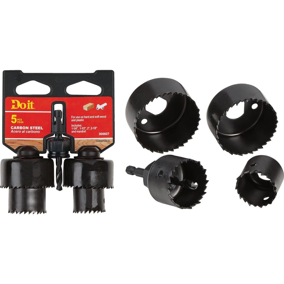 Carbon Steel Hole Saw Set (5-Piece)