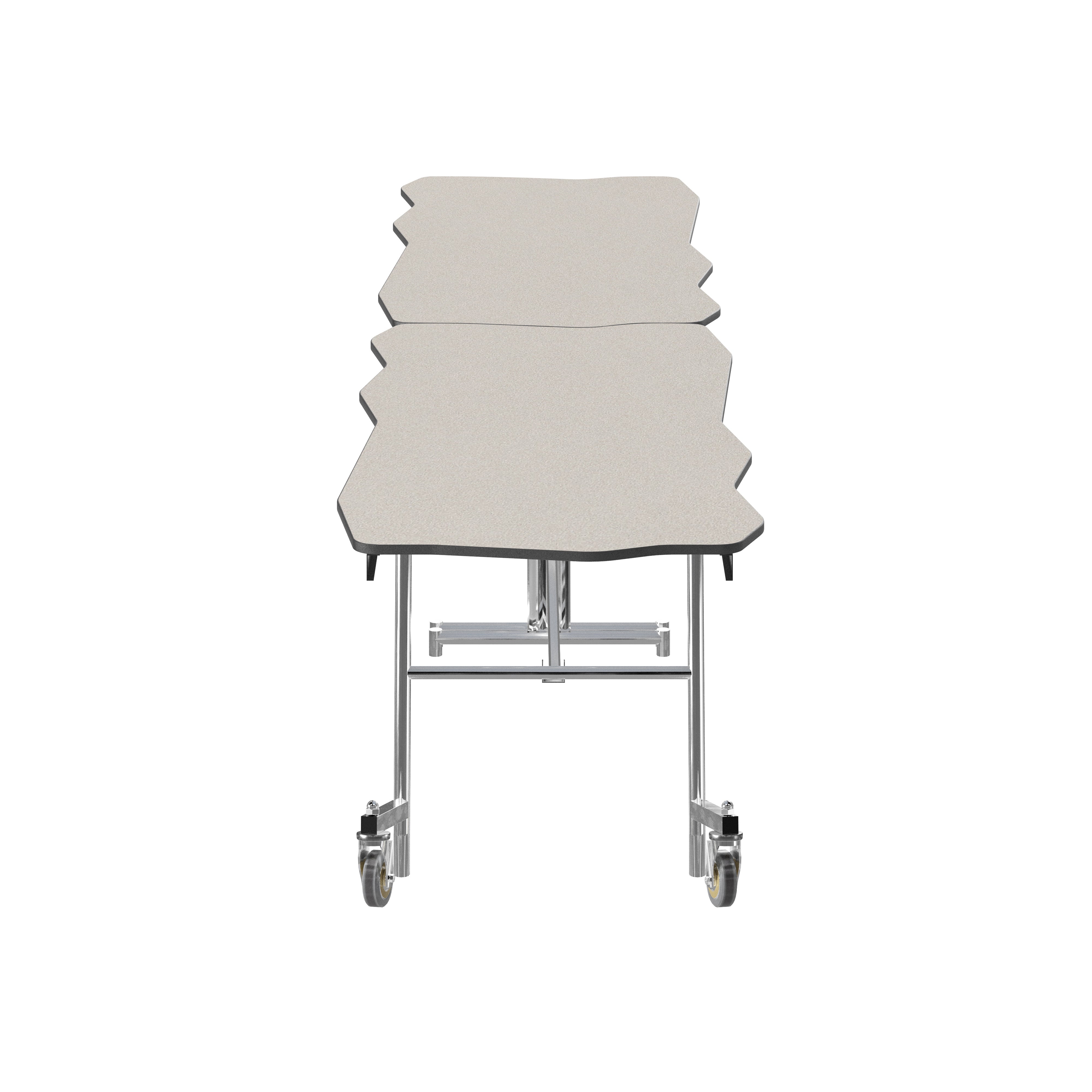 NPS® Mobile Cafeteria Table, 10' Bedrock, Plywood Core, Edge Type: Vinyl T-Mold, Frame Type: Chrome (Specify Laminate Color and Height)