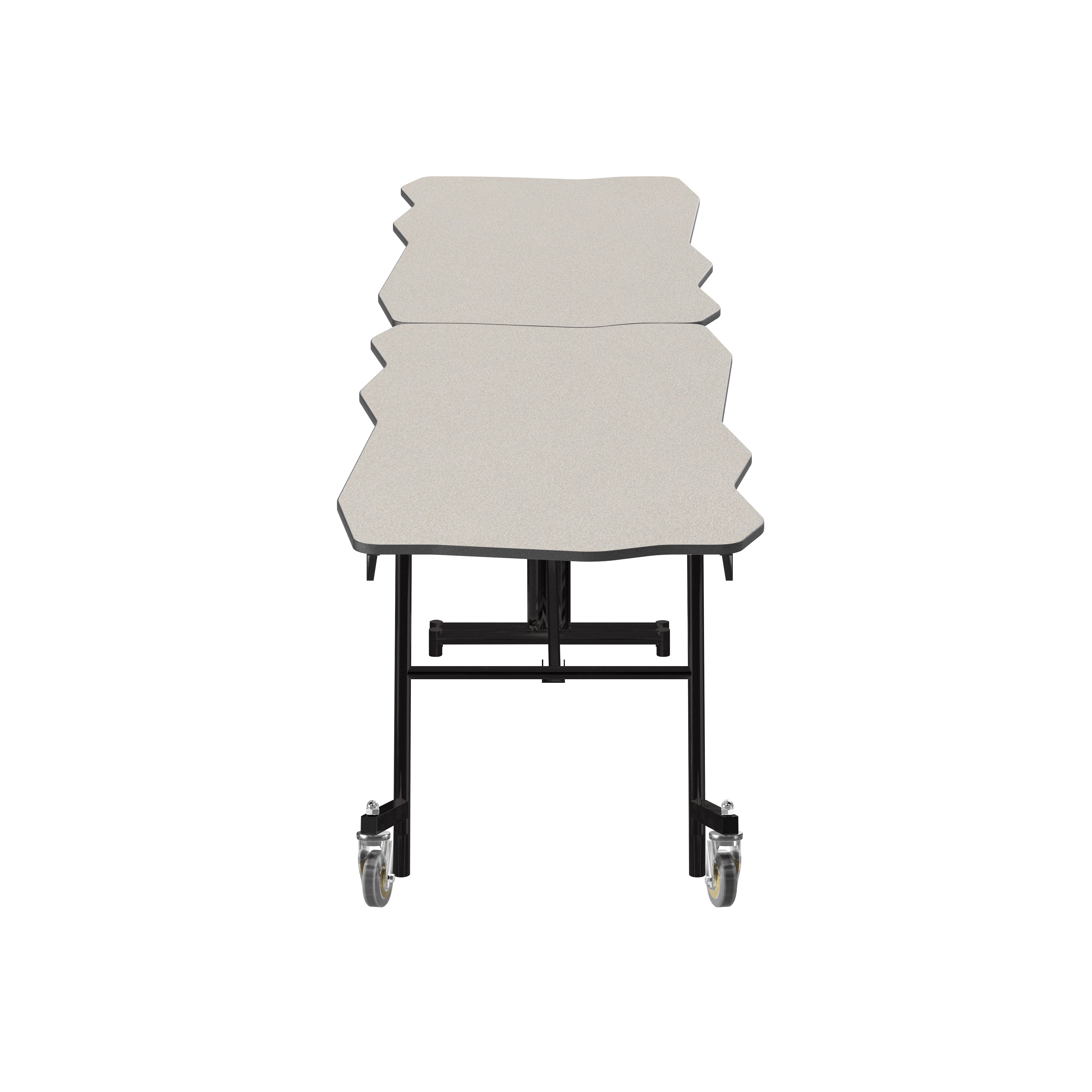 NPS® Mobile Cafeteria Table, 12' Bedrock, Plywood Core, Edge Type: Edge Banding, Frame Type: Textured Black (Specify Laminate Color and Height)