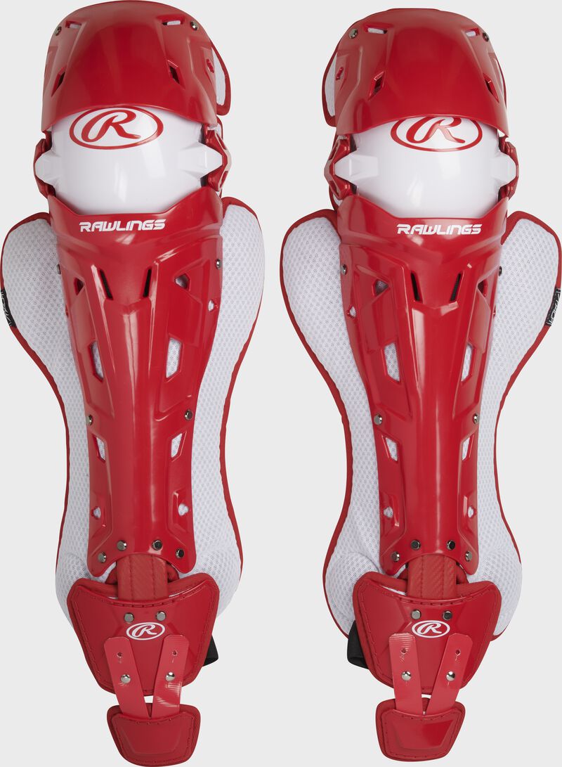 Rawlings Mach Intermediate Leg Guards - Scarlet