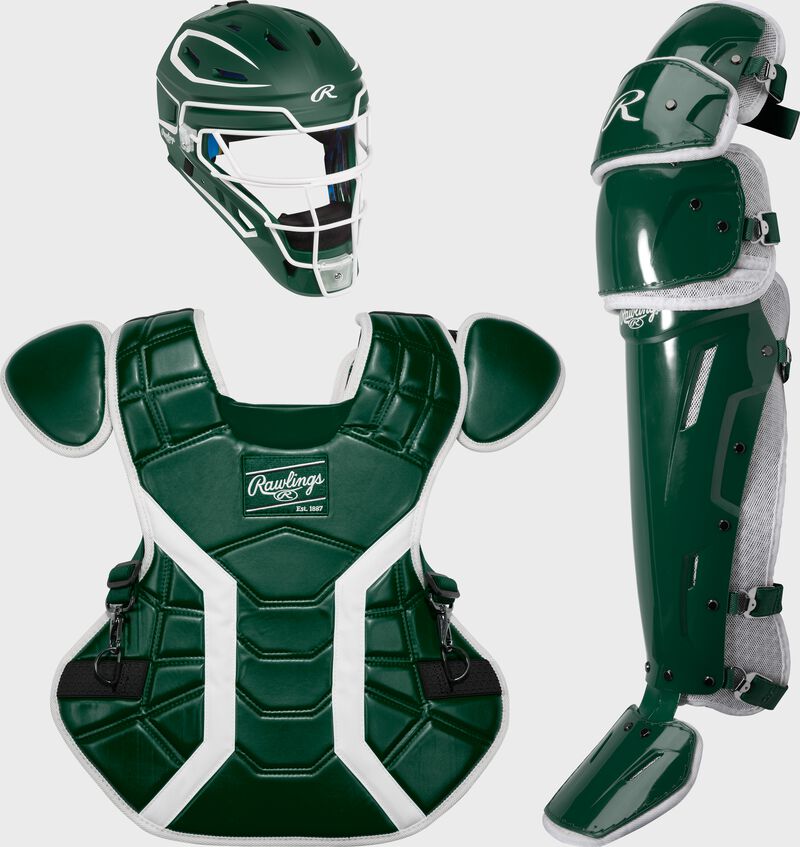 Rawlings Mach Pro Series Medium Catchers Set - Dark Green/White