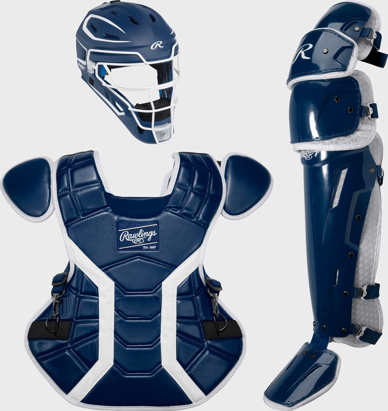 Rawlings Mach Pro Series Medium Catchers Set - Navy/White