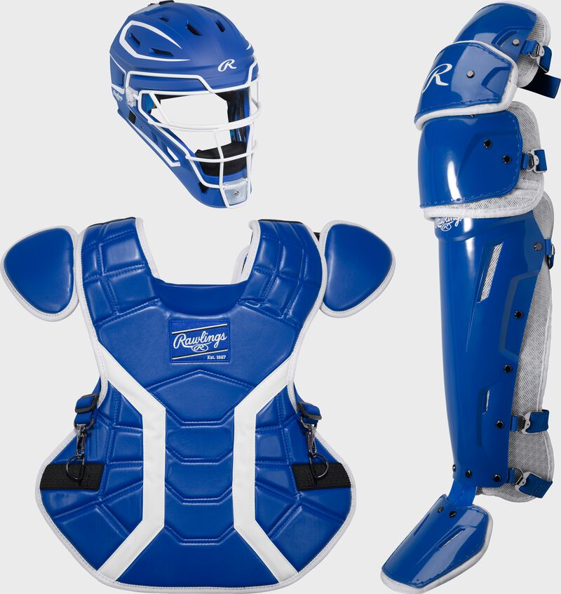 Rawlings Mach Pro Series Medium Catchers Set - Royal/White