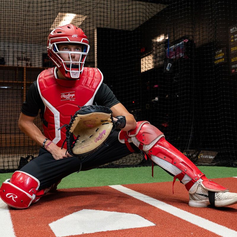Rawlings Mach Pro Series Large Catchers Set - Scarlet/White