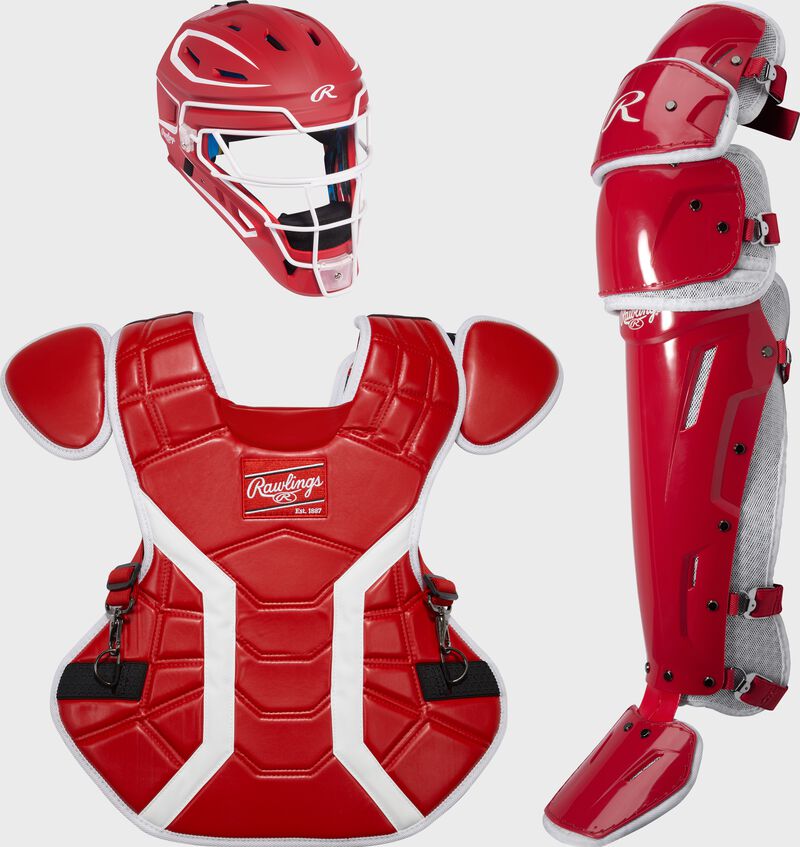 Rawlings Mach Pro Series Large Catchers Set - Scarlet/White