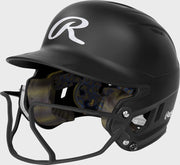 Rawlings Mach Hi-Viz Junior Matte Batting Helmet With Hi-Viz Face Guard - Black