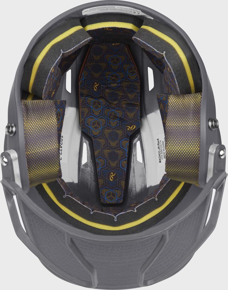 Rawlings Mach Hi-Viz Senior Matte Batting Helmet With Hi-Viz Face Guard - Graphite