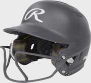 Rawlings Mach Hi-Viz Junior Matte Batting Helmet With Hi-Viz Face Guard - Graphite