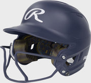 Rawlings Mach Hi-Viz Junior Matte Batting Helmet With Hi-Viz Face Guard - Navy