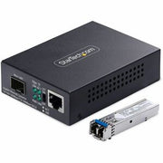 StarTech.com Gigabit Ethernet Copper-to-Fiber Media Converter SM LC 20km 10/100/1000 Mbps RJ45 to LC Full Metal 9K Jumbo Frames TAA Compliant