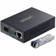 StarTech.com Gigabit Ethernet Copper-to-Fiber Media Converter SM LC 40km 10/100/1000 Mbps RJ45 to LC Full Metal 9K Jumbo Frames TAA Compliant