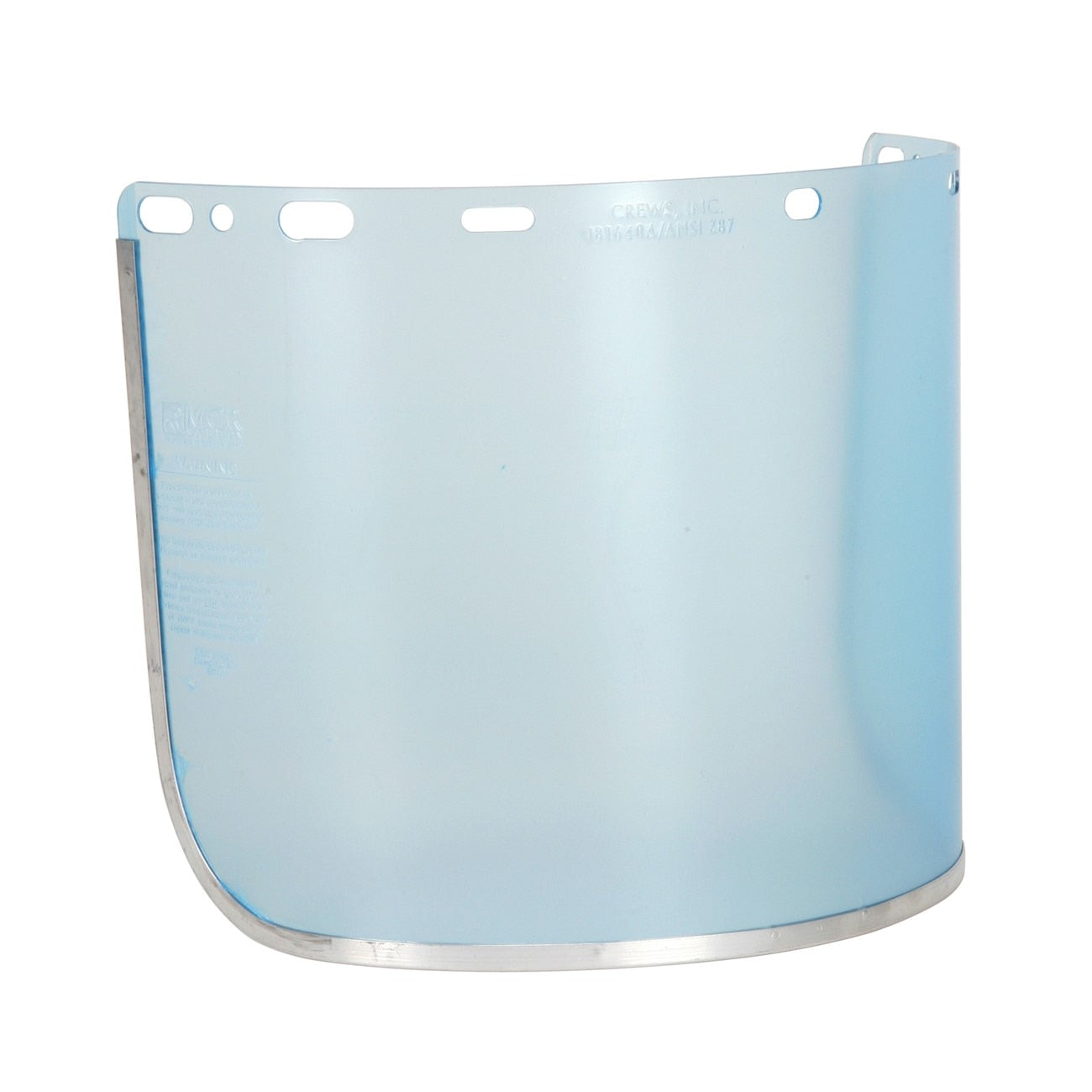 Safety Face Shield - Aluminum Bound Clear Impact Resistant PETG Material 8 Inches x 16 Inches, .040 Inches Thickness, Face Shield Only