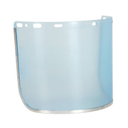 Safety Face Shield - Aluminum Bound Clear Impact Resistant PETG Material 8 Inches x 16 Inches, .040 Inches Thickness, Face Shield Only