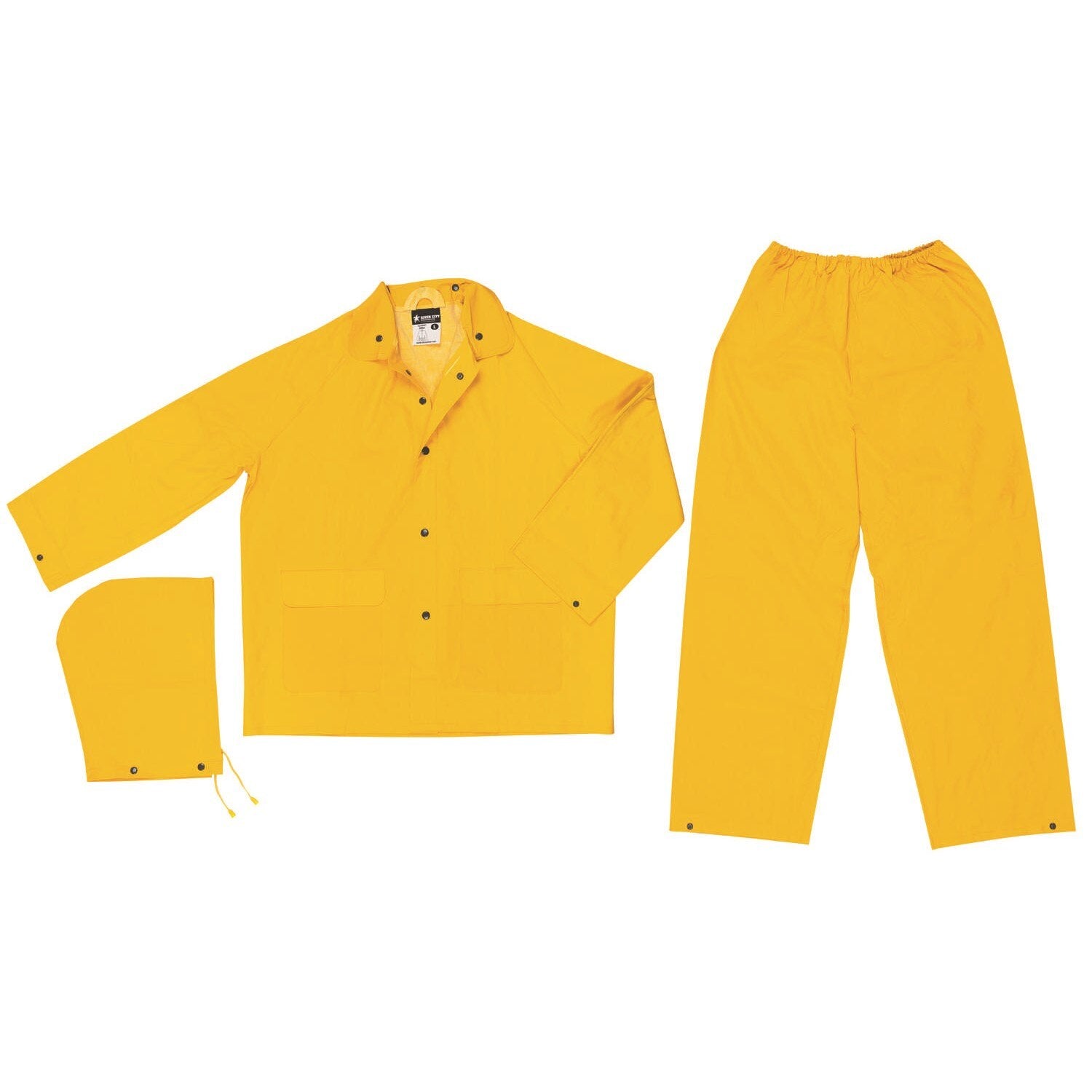 Classic, .35mm, PVC/Polyester, Suit, 3 PC, Elastic Pant, YELLOW