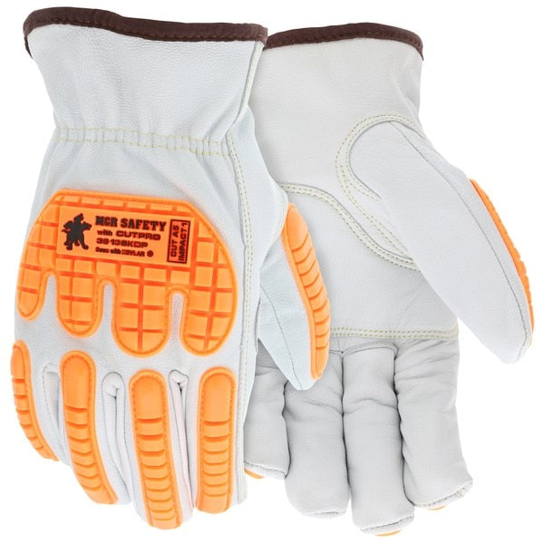 Drivers Gloves, DuPont , Large, Leather, White