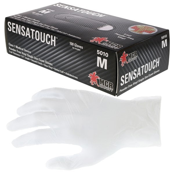 Disposable Gloves, SensaTouch, Medium, Vinyl, 5 Mil THK