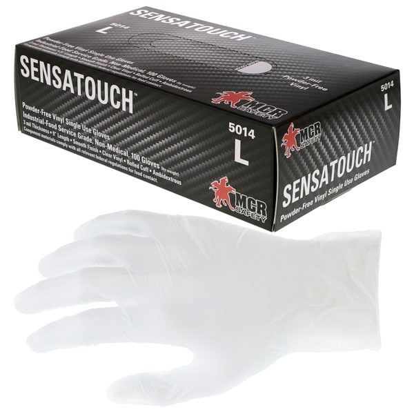 Disposable Gloves, SensaGuard, X-Large, Vinyl, 3 Mil THK