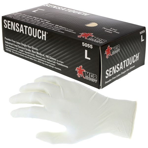 Disposable Gloves, SensaGuard, Small, Latex, 5 Mil THK