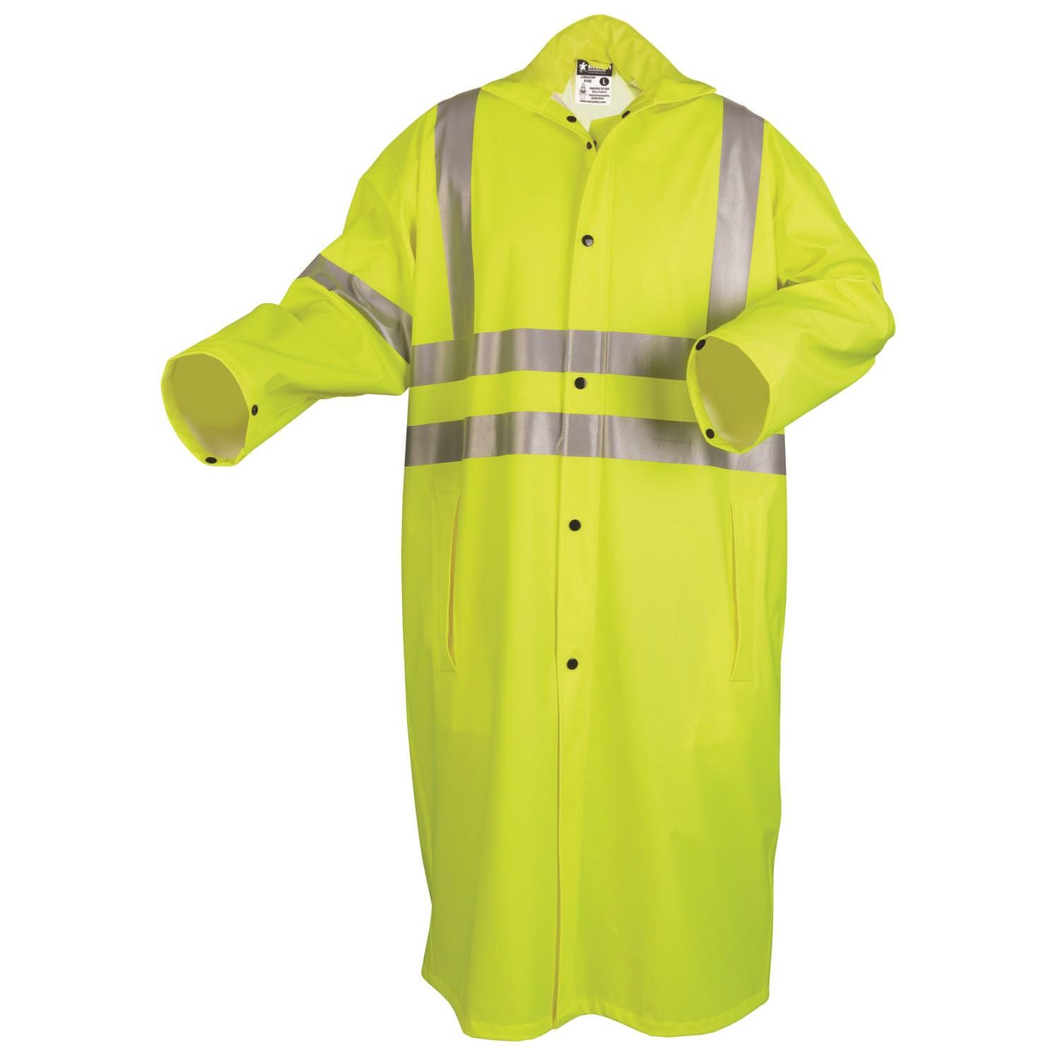 Luminator, .40mm, Stretch PU/CottonPoly Blend, Class 3, FR, Coat, Roll-Up Hood, Lime