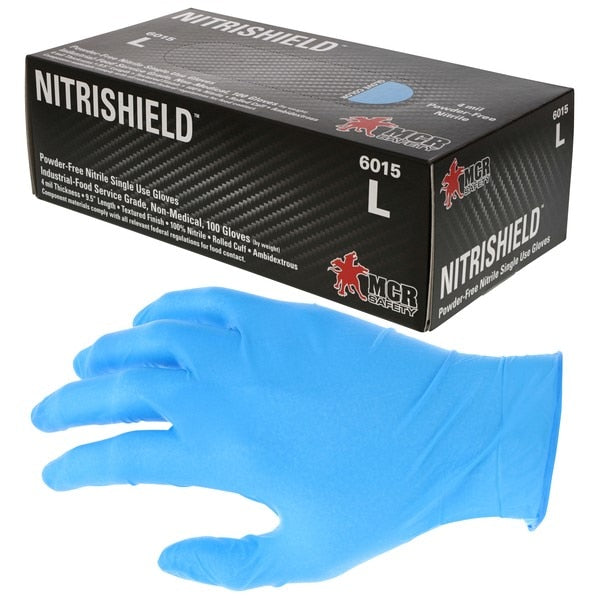 Disposable Gloves, NitriShield, Medium, Nitrile, Blue