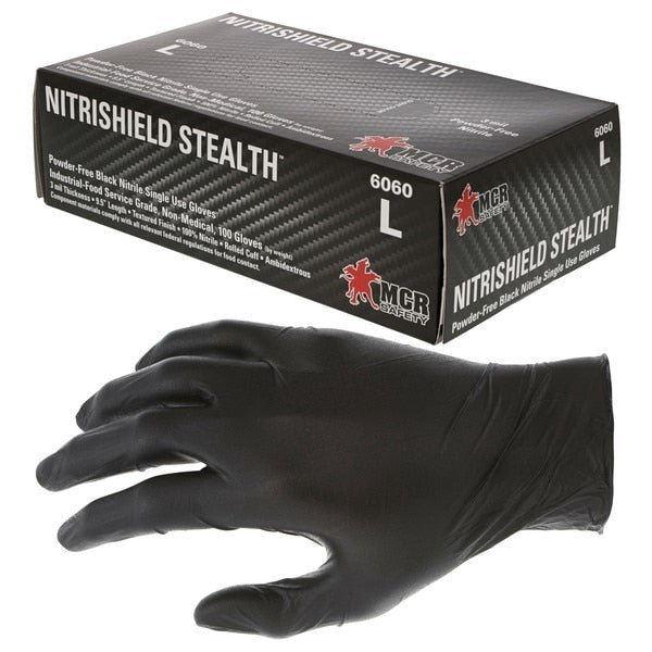 Disposable Gloves, Nitri Shield Stealth, Medium, Nitrile