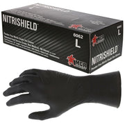 Disposable Gloves, Nitri Shield Stealth Extra, Medium, Black.