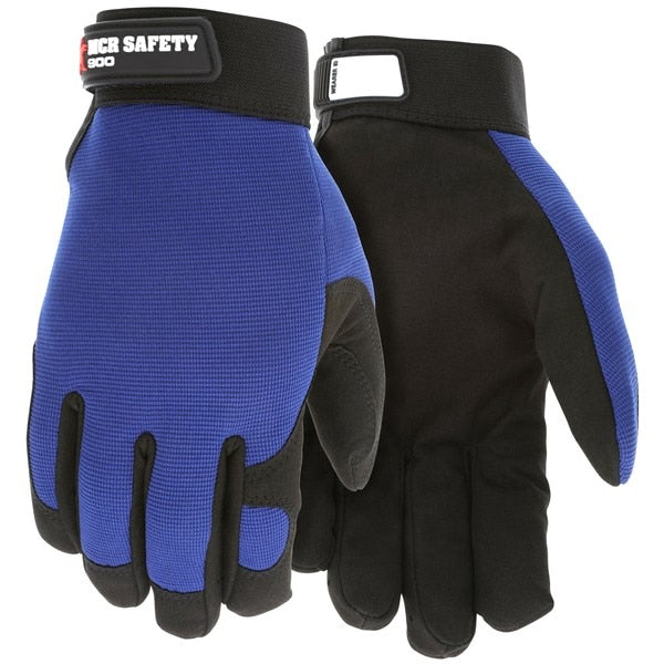 Mechanics Gloves, Medium, Synthetic, Blue