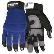 Mechanics Gloves, Small, Synthetic, Blue