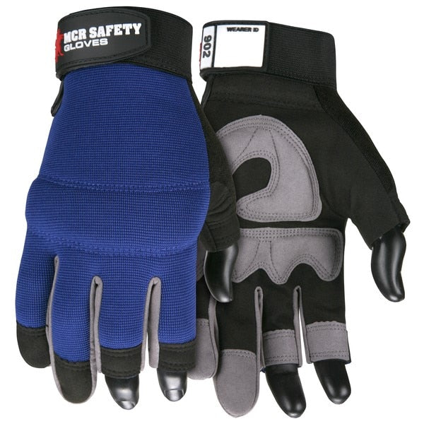 Mechanics Gloves, X-Large, Synthetic, Blue