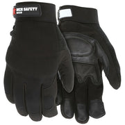 Mechanics Gloves, Large, Leather, Black