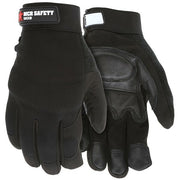 Mechanics Gloves, Medium, Leather, Black