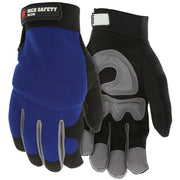 Mechanics Gloves, Small, Synthetic, Blue